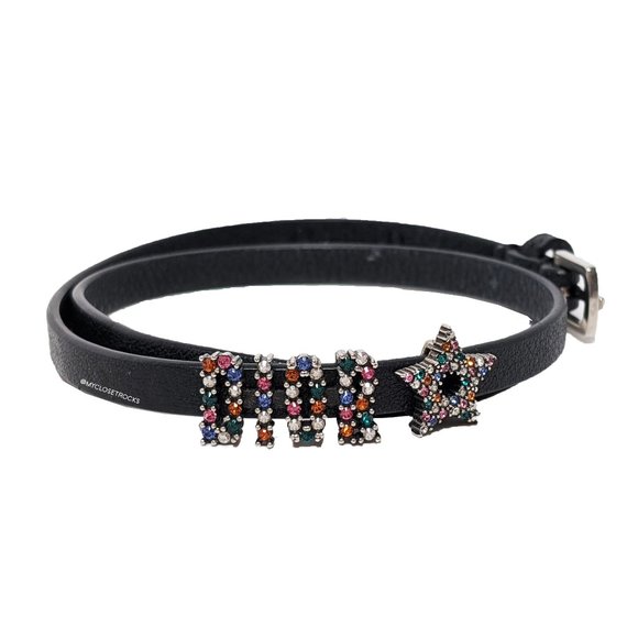 Dior Jewelry - SOLD Dior Crystal Leather Logo Bracelet / Necklace